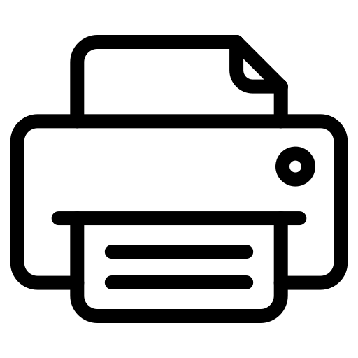 Icon of a printer with a paper sheet.